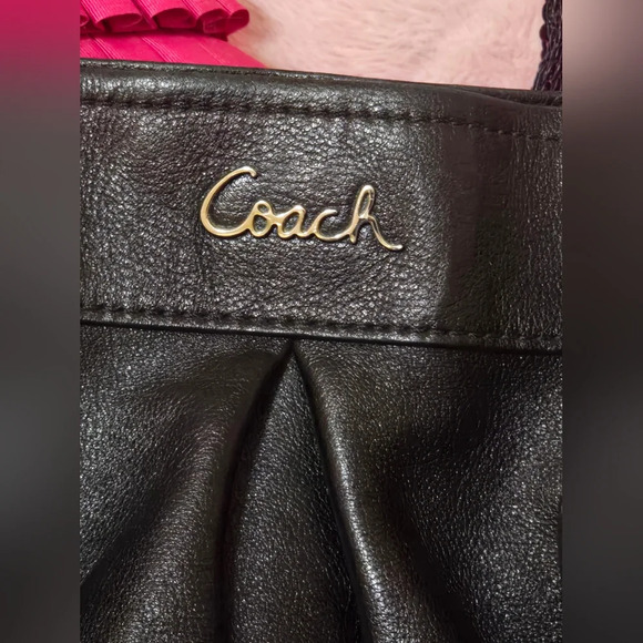 Coach Ashley Leather Hippie Pleated Shoulder Bag Crossbody Purse - Picture 5 of 9